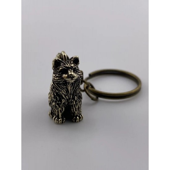 Llavero de bronce «Gato vigilante»
