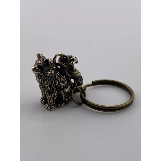 Llavero de bronce «Gato vigilante»