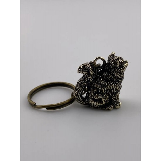 Llavero de bronce «Gato vigilante»