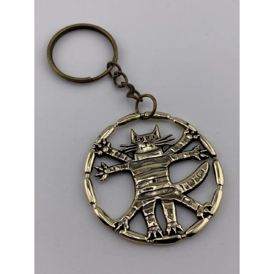 Llavero de bronce «Gato da Vinci»