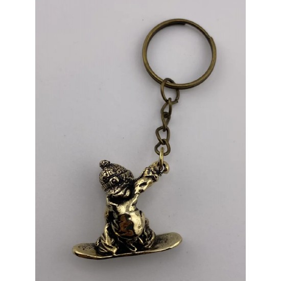 Llavero de bronce «Snowboarder»