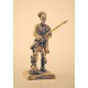 Miniature en bronze « Guerrier iroquois en uniforme francais avec mousquet »