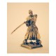 Miniatura de bronce «Samurai con hakama y el emblema del clan Hojo»