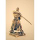Miniatura de bronce «Samurai con hakama y el emblema del clan Hojo»