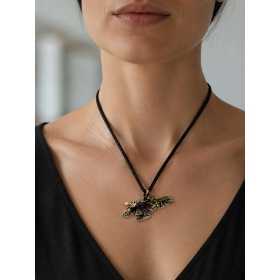 Pendentif en bronze « Chat aviateur »
