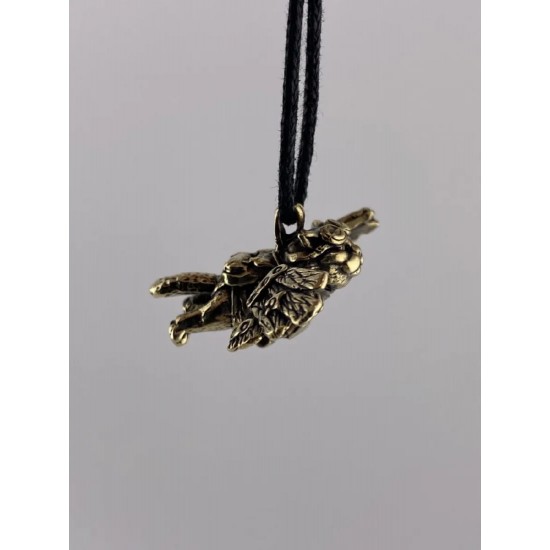 Pendentif en bronze « Chat aviateur »