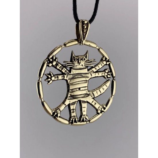 Colgante de bronce «Gato da Vinci»