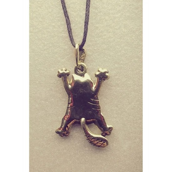 Simon the Cat Bronze Pendant