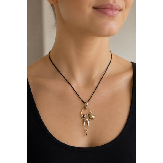Tiny Cat Anya Bronze Pendant