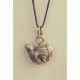 Cat on a Ball of Yarn Bronze Pendant
