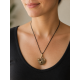 Cat on a Ball of Yarn Bronze Pendant