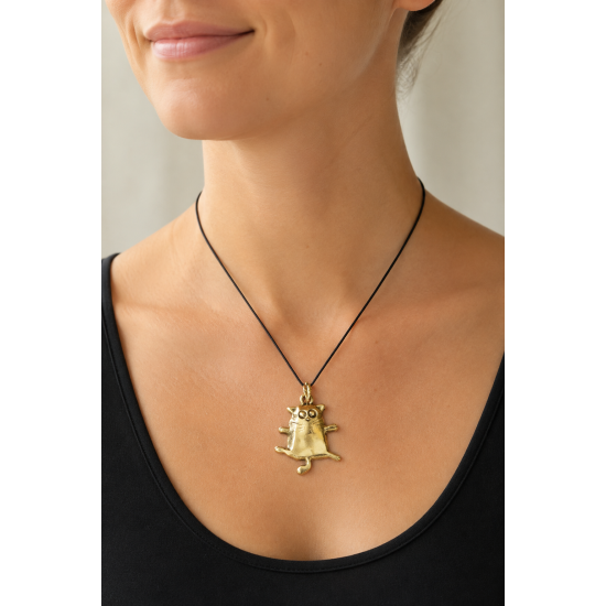 Ballerina Cat Bronze Pendant