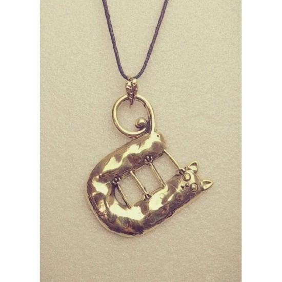 The Cat Who Walked by Herself Bronze Pendant