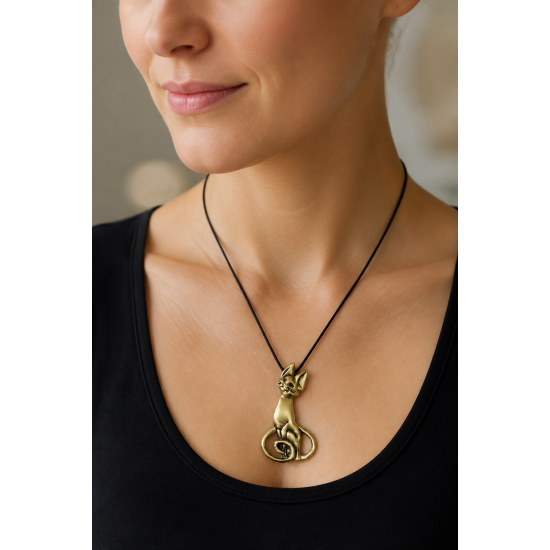 Cat Bronze Pendant