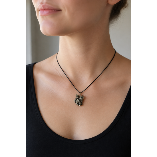 Watchful Cat Bronze Pendant