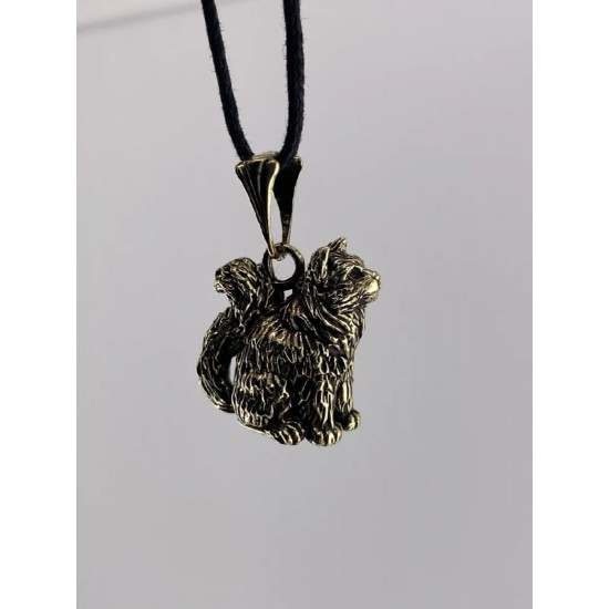 Watchful Cat Bronze Pendant