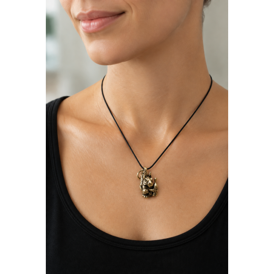 Squirrel with a Bubble Bronze Pendant