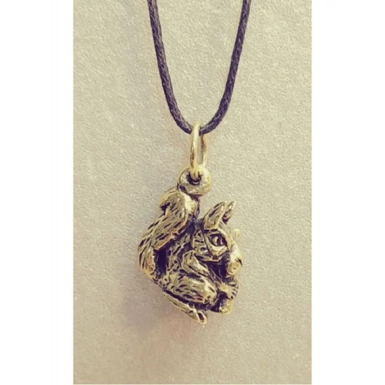 Squirrel with a Bubble Bronze Pendant