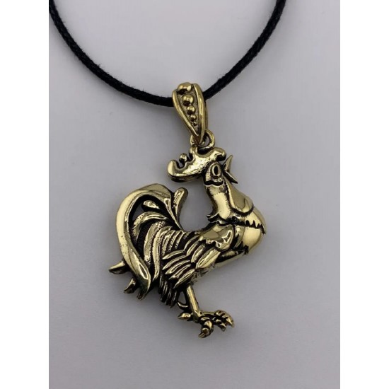 Rooster Bronze Pendant