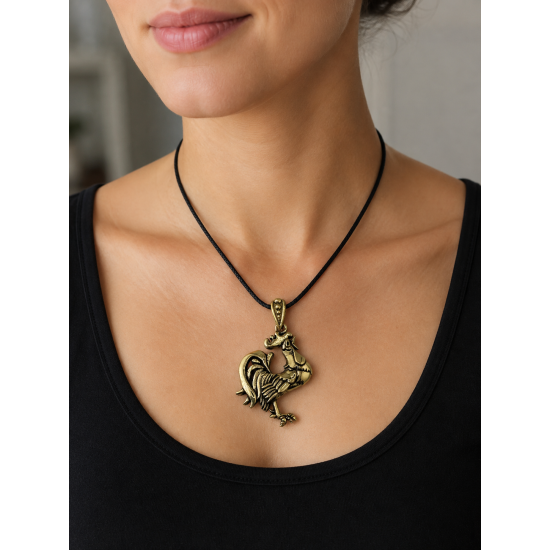 Rooster Bronze Pendant