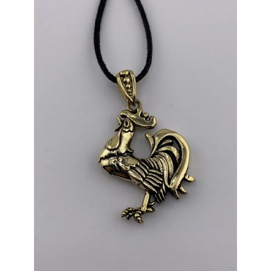 Rooster Bronze Pendant