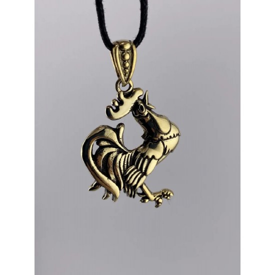 Rooster Bronze Pendant