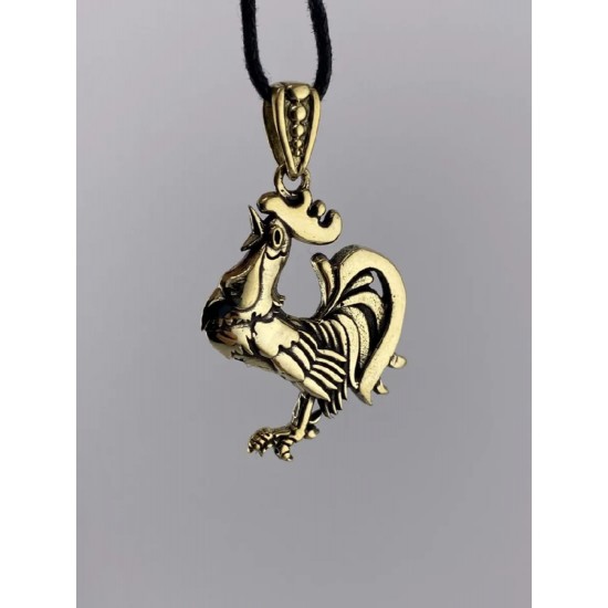 Rooster Bronze Pendant