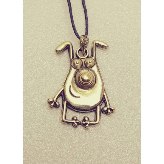 Smiling Dog Bronze Pendant