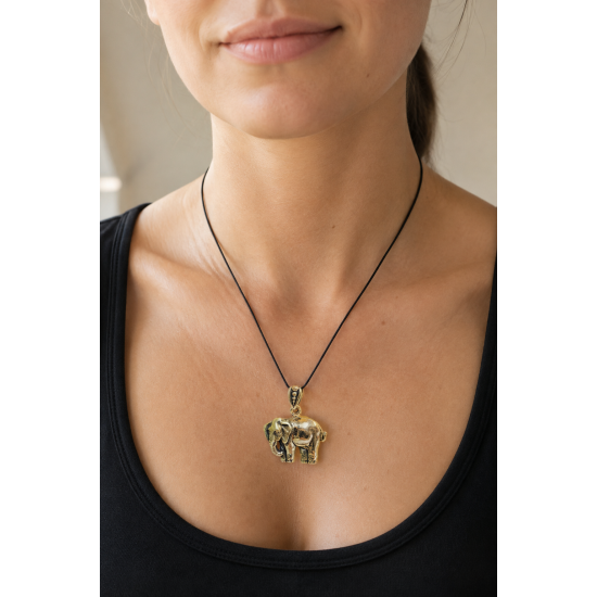Flat Elephant Bronze Pendant