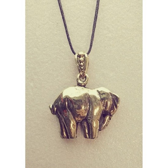 Flat Elephant Bronze Pendant