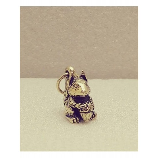 Squirrel with a Nut Bronze Pendant