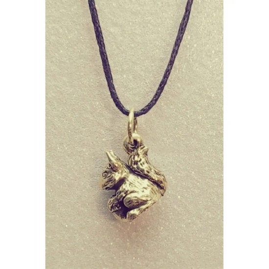 Squirrel with a Nut Bronze Pendant