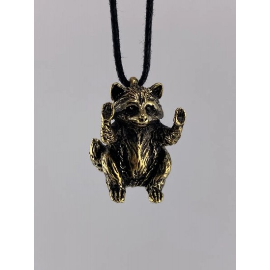 Raccoon Bronze Pendant