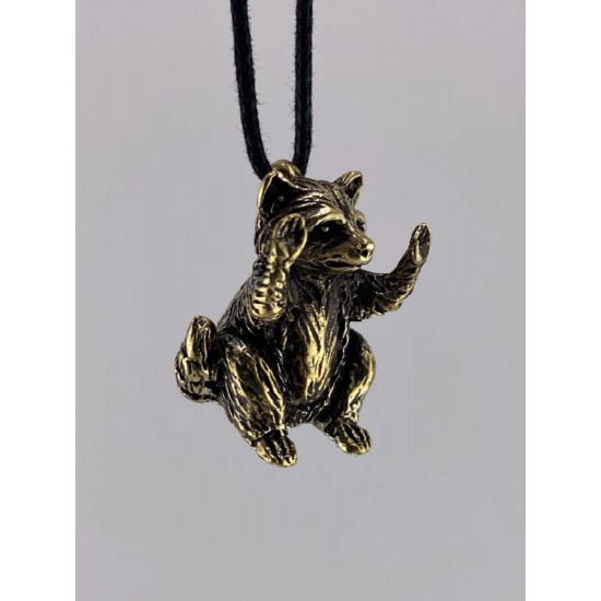 Raccoon Bronze Pendant