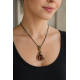 Cat with a Heart Bronze Pendant