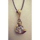 Cat with a Heart Bronze Pendant