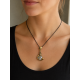 Cat with a Heart Bronze Pendant