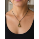 Cat with a Heart Bronze Pendant