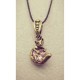Cat with a Heart Bronze Pendant