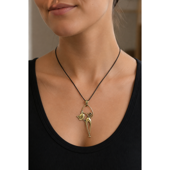 Anya the Cat Bronze Pendant