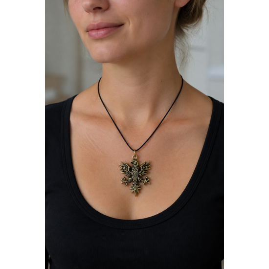 Crested Eagle Bronze Pendant