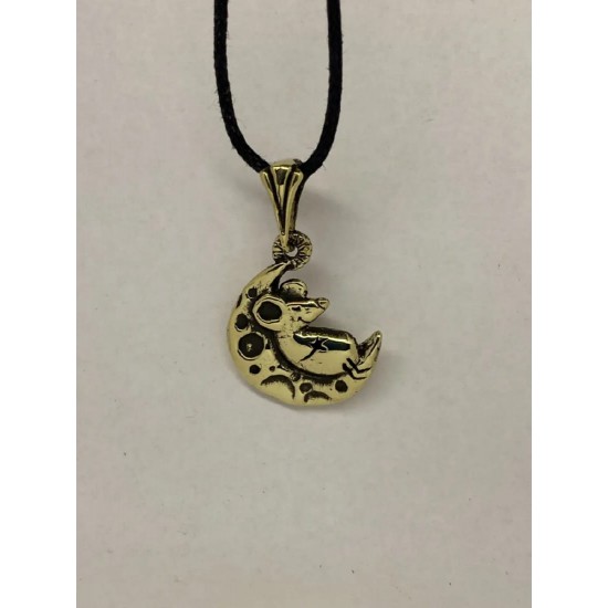 Cheese Mouse Bronze Pendant