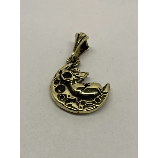 Cheese Mouse Bronze Pendant
