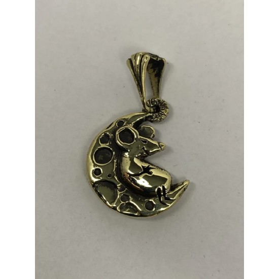 Cheese Mouse Bronze Pendant