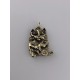 Cat with a Fish Bronze Pendant