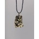 Cat with a Fish Bronze Pendant