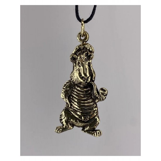 Guinea Pig Bronze Pendant