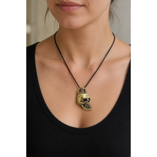 Pendentif en bronze « Crane a crete mohawk »