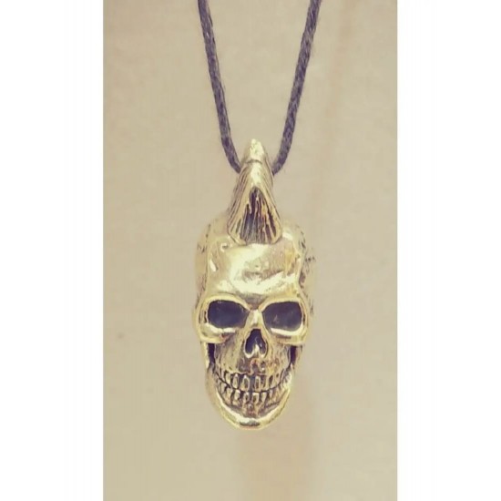 Pendentif en bronze « Crane a crete mohawk »